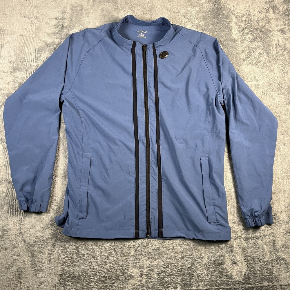 BCG Athletic Jacket Mens Medium Blue Stretch Raglan Sleeve Full Zip Athleisure